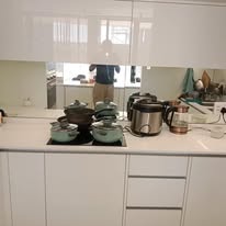 Organized clean kitchen after professional cleaning